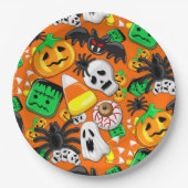 Halloween Spooky Candies Party Pappteller (Vorderseite)