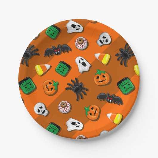 Halloween Spooky Candies Party Pappteller (Vorderseite)