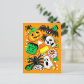 Halloween Spooky Candies Party Postkarte (Stehend Vorderseite)