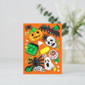 Halloween Spooky Candies Party Postkarte (Stehend Vorderseite)