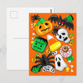 Halloween Spooky Candies Party Postkarte (Vorne/Hinten)