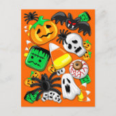 Halloween Spooky Candies Party Postkarte (Vorderseite)