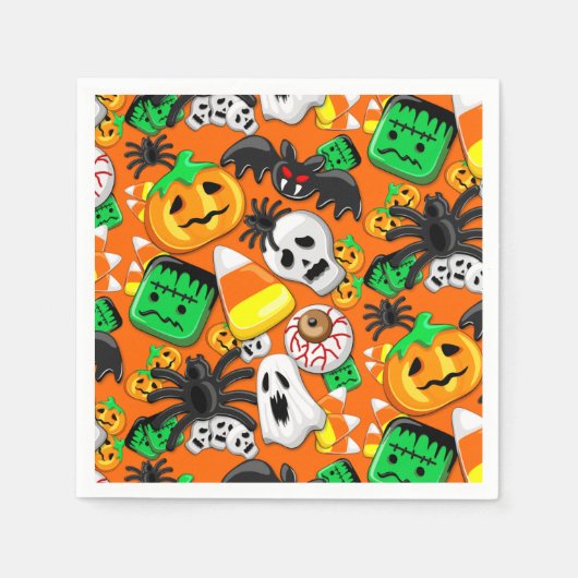 Halloween Spooky Candies Party Serviette (Vorderseite)