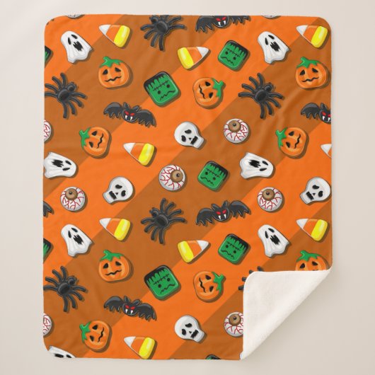 Halloween Spooky Candies Party Sherpadecke (Vorderseite)