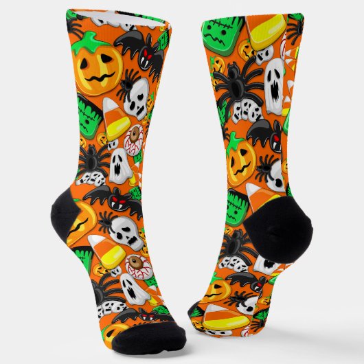Halloween Spooky Candies Party Socken (Gewinkelt)