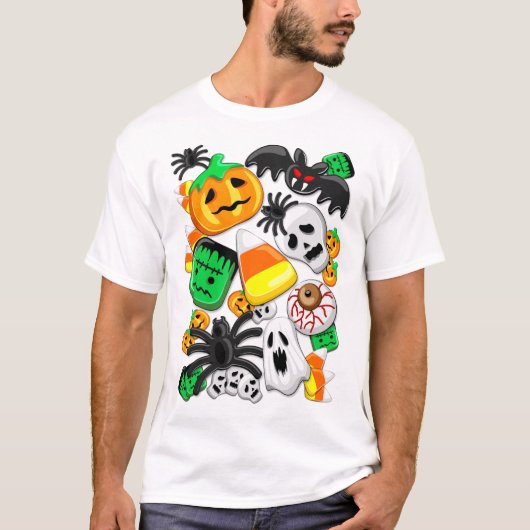 Halloween Spooky Candies Party T-Shirt (Vorderseite)
