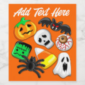 Halloween Spooky Candies Party Weinetikett (Einzelnes Label)