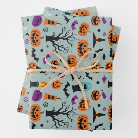 Halloween Spooky Candy Ghost Pattern Geschenkpapier Set (Beispiel)
