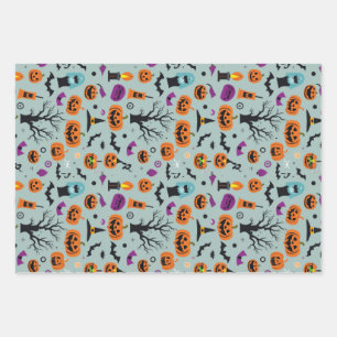 Halloween Spooky Candy Ghost Pattern Geschenkpapier Set