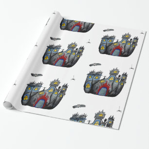 Halloween Spooky Castle Wrapping Paper Geschenkpapier