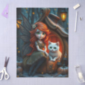 Halloween Spooky Cat and Fairy Fantasy  Tissue Pap Seidenpapier (Basteln)