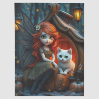 Halloween Spooky Cat and Fairy Fantasy  Tissue Pap Seidenpapier
