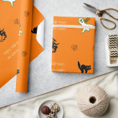 Halloween Spooky Cat Ghost Witch Benutzerdefiniert Geschenkpapier