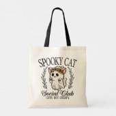 Halloween Spooky Cat Social Club Funny Tragetasche (Rückseite)