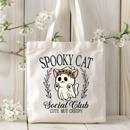 Halloween Spooky Cat Social Club Funny Tragetasche
