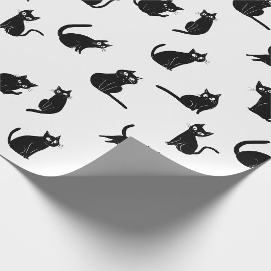 Halloween Spooky Cats Funny Pattern Geschenkpapier (Ecke)