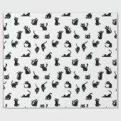 Halloween Spooky Cats Funny Pattern Geschenkpapier (Flach)