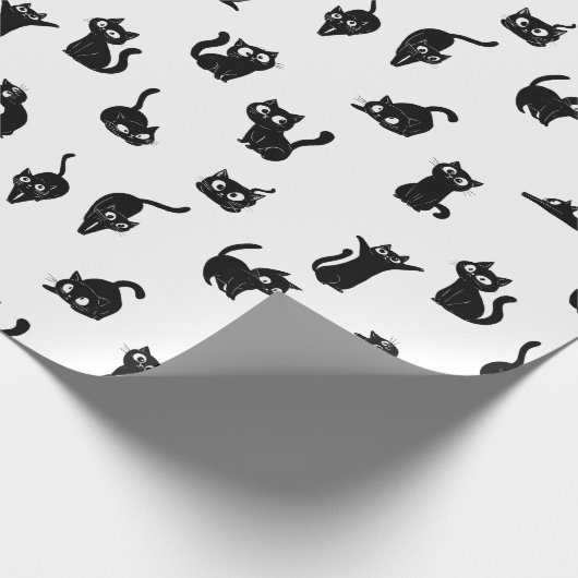 Halloween Spooky Cats Funny Pattern Geschenkpapier (Ecke)
