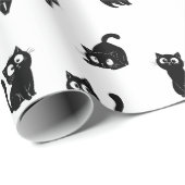 Halloween Spooky Cats Funny Pattern Geschenkpapier (Rolleneckpunkt)