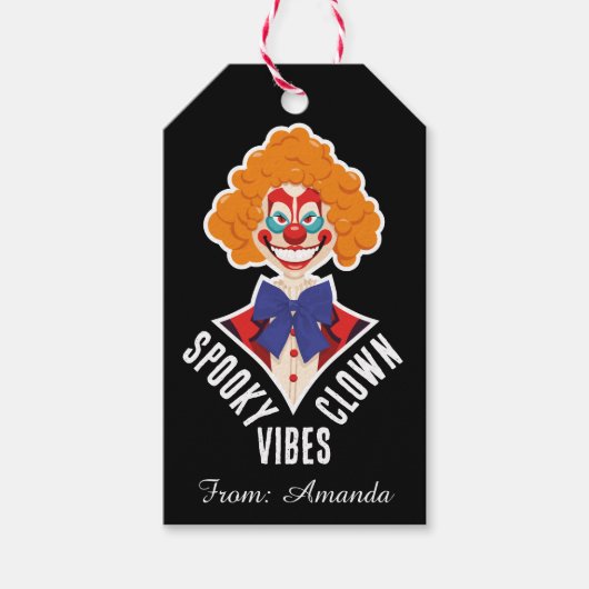 Halloween Spooky Clown Vibes Creepy Circus Modern Geschenkanhänger (Vorderseite)