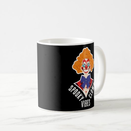 Halloween Spooky Clown Vibes Creepy Retro Circus Kaffeetasse (VorderseiteRechts)
