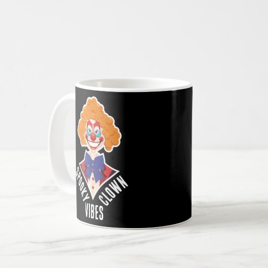 Halloween Spooky Clown Vibes Creepy Retro Circus Kaffeetasse (Vorderseite Links)