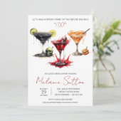 Halloween Spooky Cocktails, Drinks, Brautparty Einladung (Stehend Vorderseite)