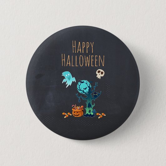 Halloween Spooky Creepy Ghosts Fledermäuse Skulls  Button (Vorderseite)