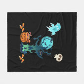 Halloween Spooky Creepy Ghosts Fledermäuse Skulls  Fleecedecke (Vorderseite (Horizontal))