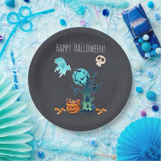 Halloween Spooky Creepy Ghosts Fledermäuse Skulls  Pappteller (Party)