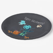 Halloween Spooky Creepy Ghosts Fledermäuse Skulls  Pappteller (Schrägansicht)