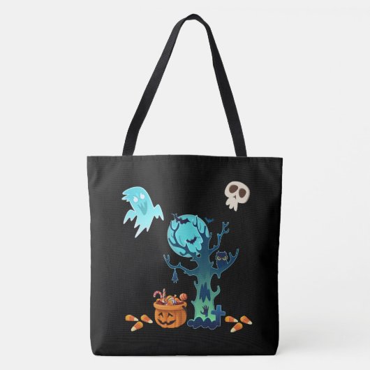 Halloween Spooky Creepy Ghosts Fledermäuse Skulls Tasche (Vorderseite)
