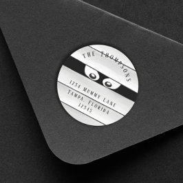 Halloween Spooky Creepy Mummy Trick oder Treat Cla Runder Aufkleber