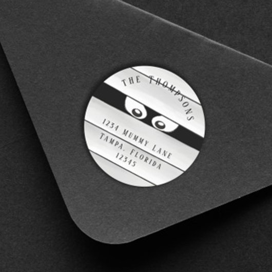 Halloween Spooky Creepy Mummy Trick oder Treat Cla Runder Aufkleber