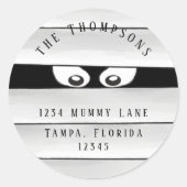 Halloween Spooky Creepy Mummy Trick oder Treat Cla Runder Aufkleber (Vorderseite)