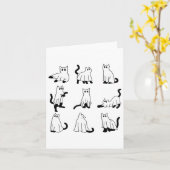 Halloween Spooky Cute Black Cats Kitty Ghosts Fall Karte (Gelbe Blume)