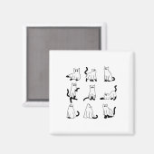 Halloween Spooky Cute Black Cats Kitty Ghosts Fall Magnet (Vorderseite/Rückseite)