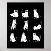 Halloween Spooky Cute Black Cats Kitty Ghosts Fall Poster (Vorne)