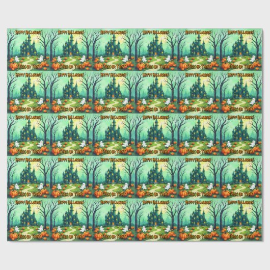 Halloween Spooky Cute Modern Collection Geschenkpapier (Flach)