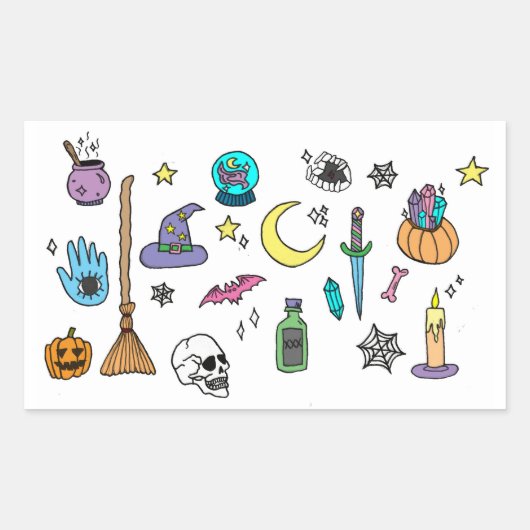 Halloween Spooky Doodle Stickers (Vorderseite)