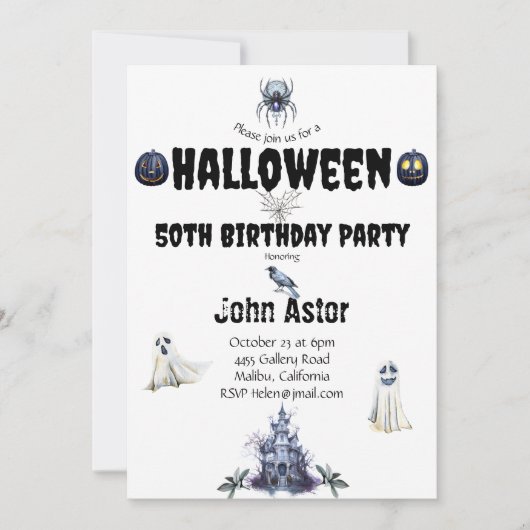 Halloween Spooky Einladung (Vorderseite)