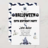 Halloween Spooky Einladung (Vorne/Hinten)