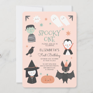 Halloween Spooky Einladung zum ersten Geburtstag