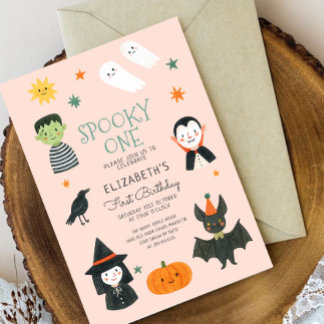 Halloween Spooky Einladung zum ersten Geburtstag