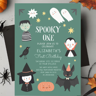 Halloween Spooky Einladung zum ersten Geburtstag