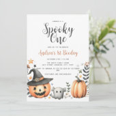 Halloween Spooky erster Einladung (Stehend Vorderseite)