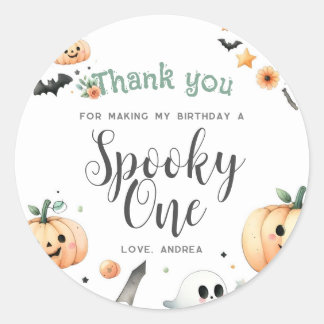 Halloween Spooky erster Runder Aufkleber