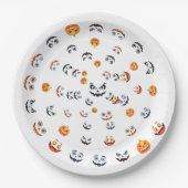 Halloween Spooky Face Pattern Pappteller (Vorderseite)