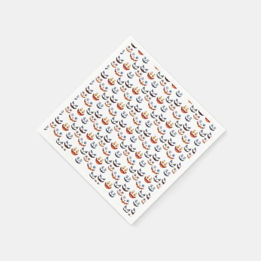 Halloween Spooky Face Pattern Serviette (Ecke)