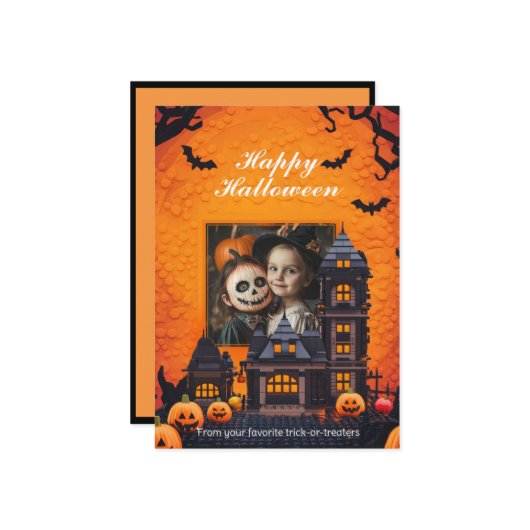 Halloween Spooky Family Fun Karte (Vorderseite/Rückseite Beispiel)